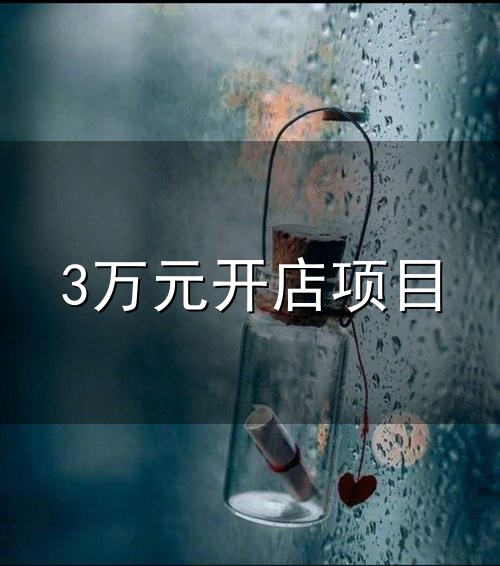 3万元开店项目与开店