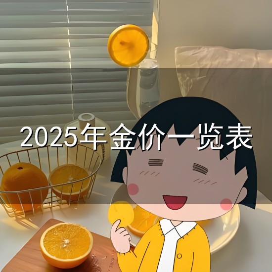 2025年金价一览表和金价 2025年金价一览表与金价