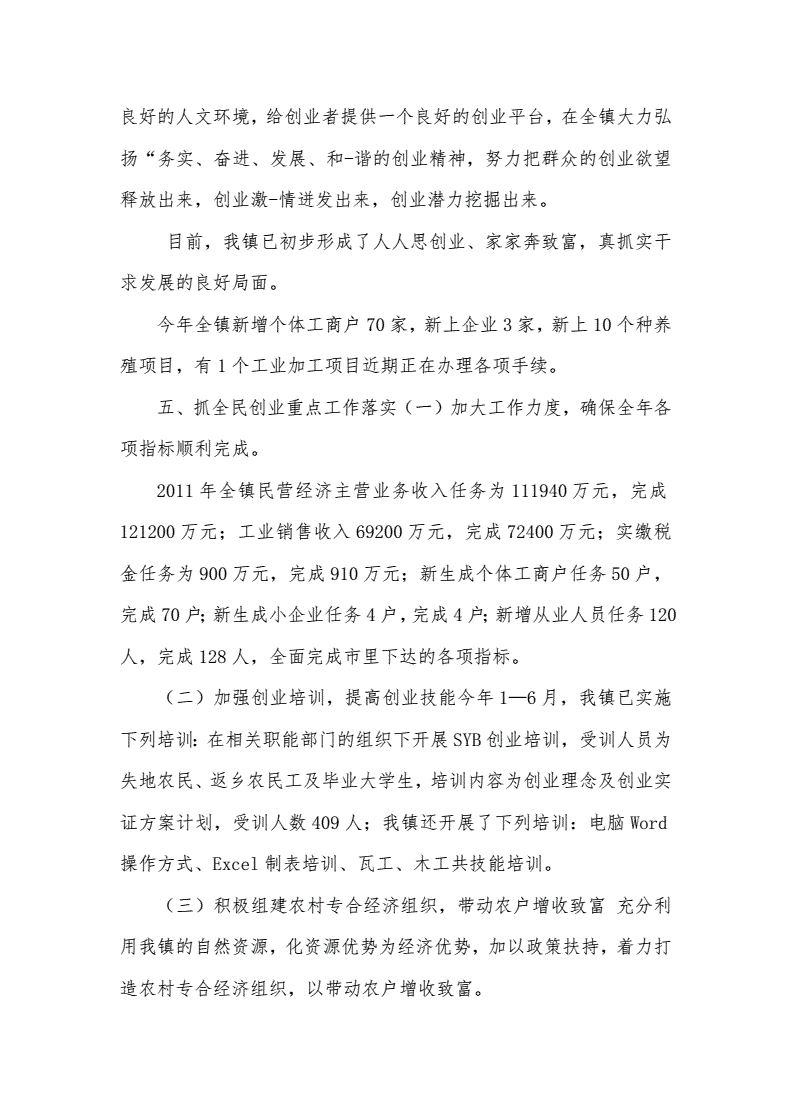 热点！全民创业工作总结