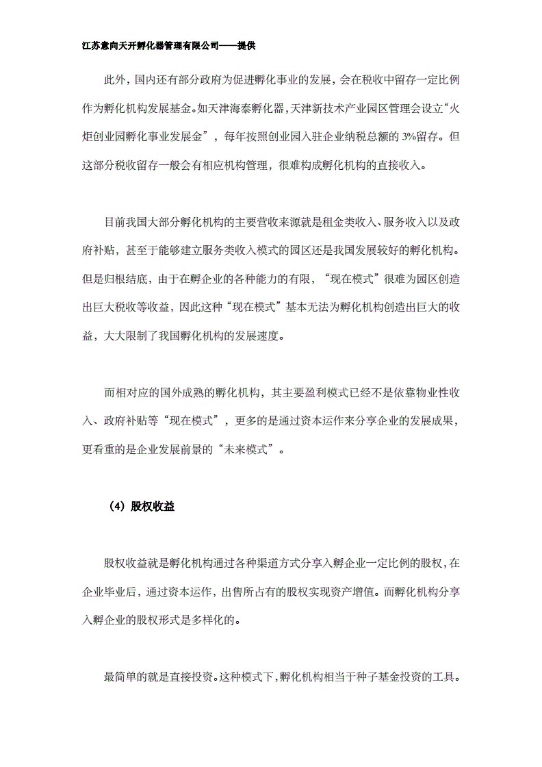 求答案！创业孵化器