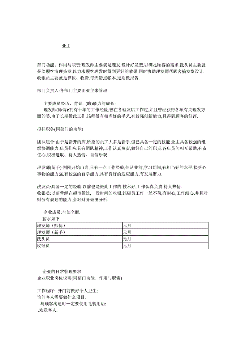 热点！创业计划书