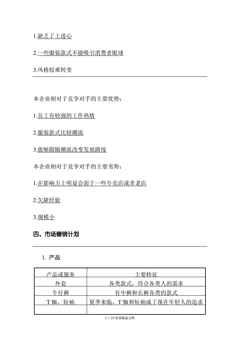 解说！syb创业计划书服装