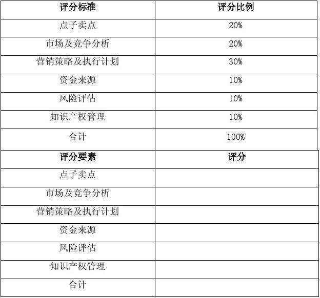 syb创业计划书模板