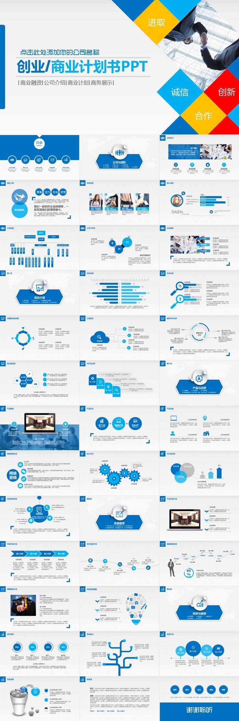 解释！创业计划书ppt