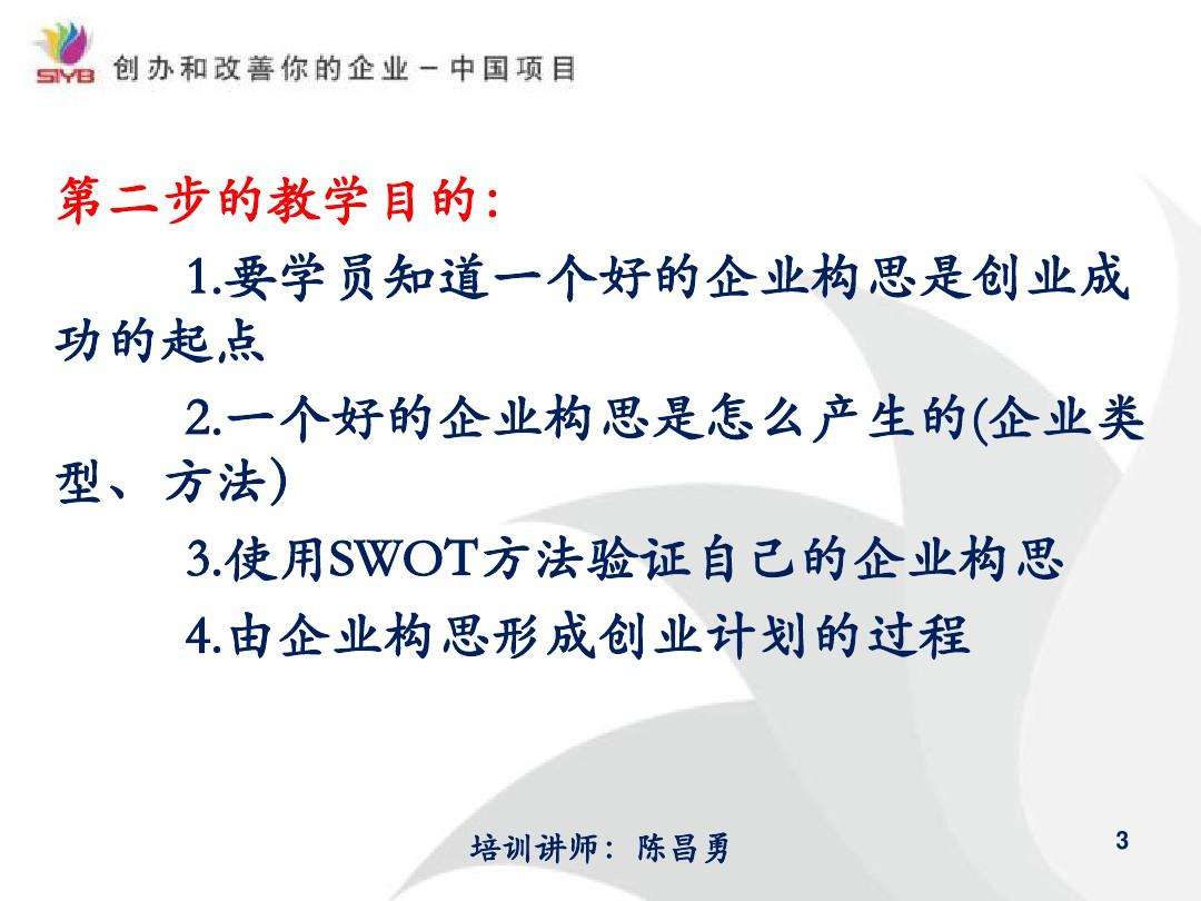 小知识！syb创业培训心得