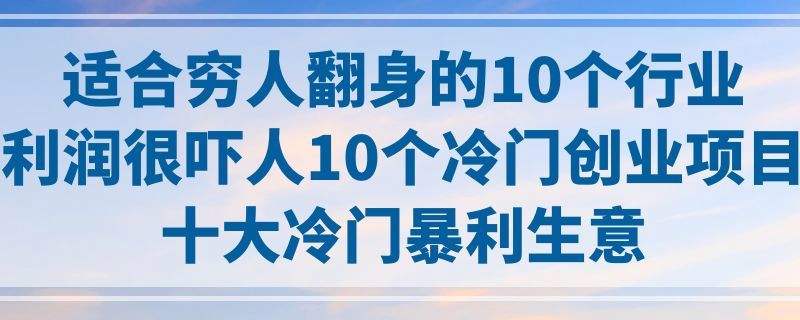求答案！冷门创业项目