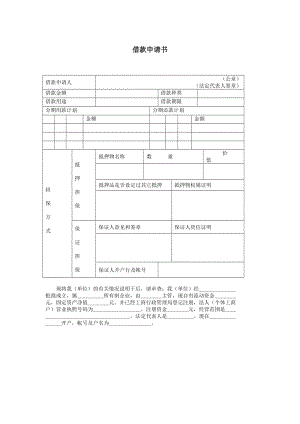 创业贷款申请书范文