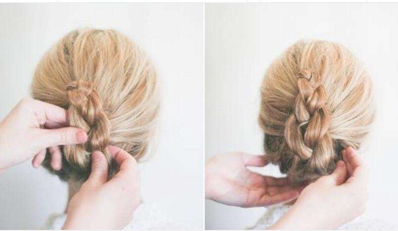 详情！韩式麻花辫盘发“纯一不杂”