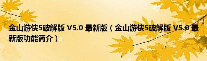 讲解！金山游侠修改器怎么用“高情逸态”
