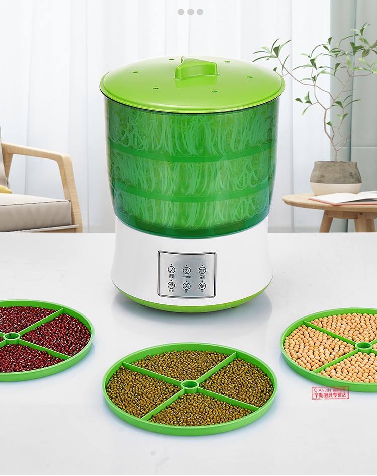 讲解！家庭自制黄豆芽机“一抹红尘”