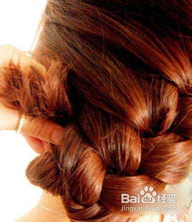 详情！韩式麻花辫盘发“一抹红尘”