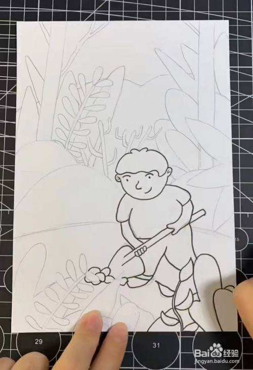 讲解！植树节的画简单又漂亮“一抹红尘”