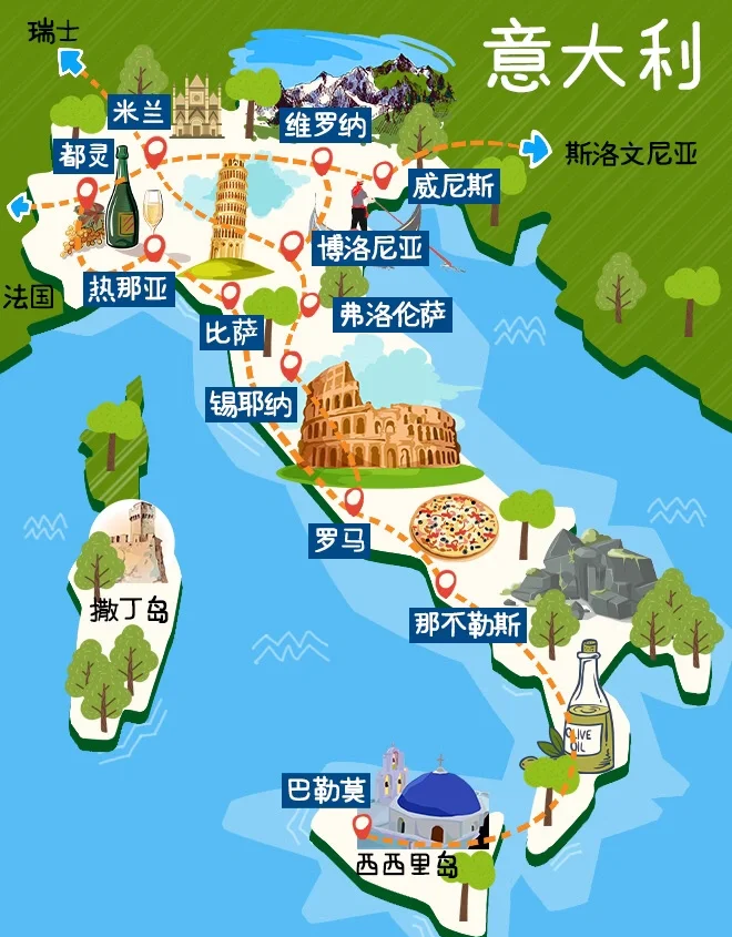 欧洲旅游地图_欧洲旅游地图手抄报