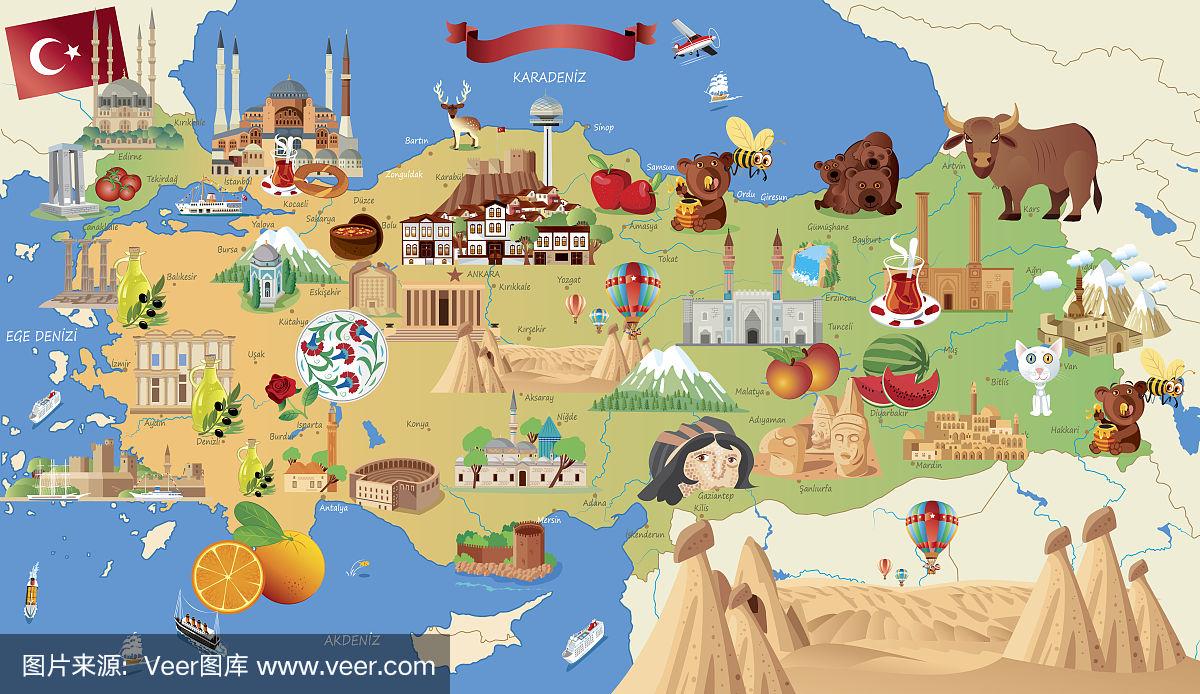 土耳其旅游地图_土耳其旅游地图高清版大图