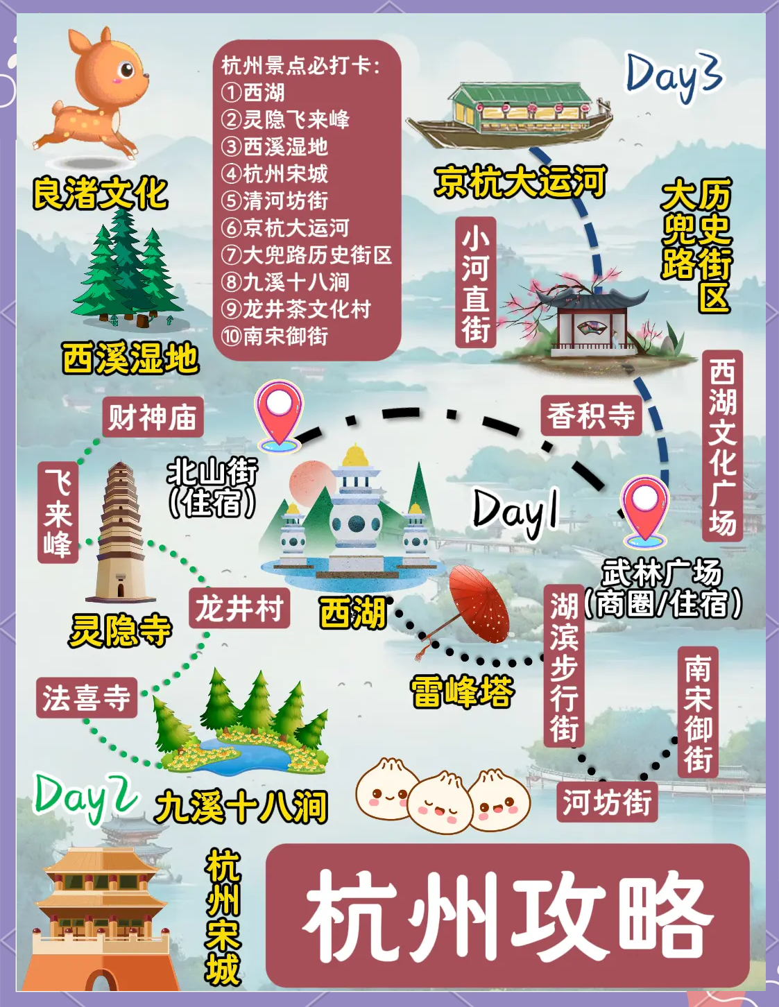 杭州旅游攻略_杭州旅游攻略三日游最佳路线
