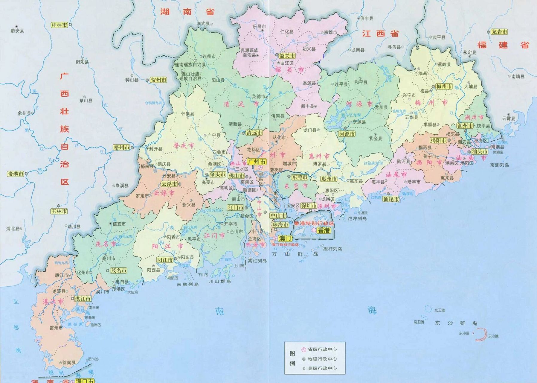 广东旅游地图_广东旅游地图景点分布