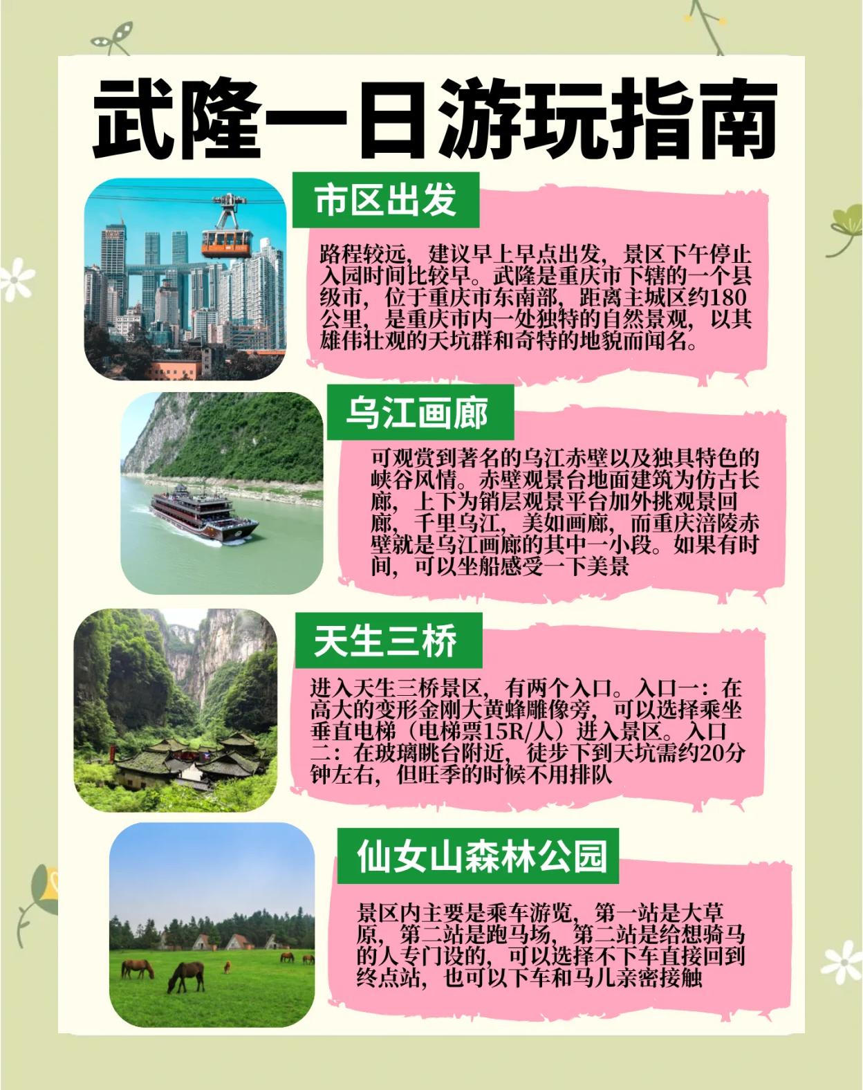 武隆旅游攻略_武隆旅游攻略1日游路线