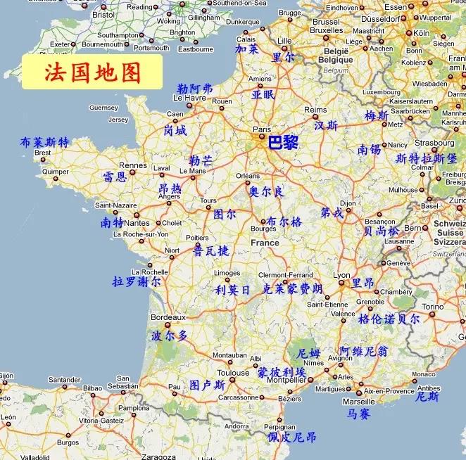 法国旅游地图_法国旅游地图简笔画