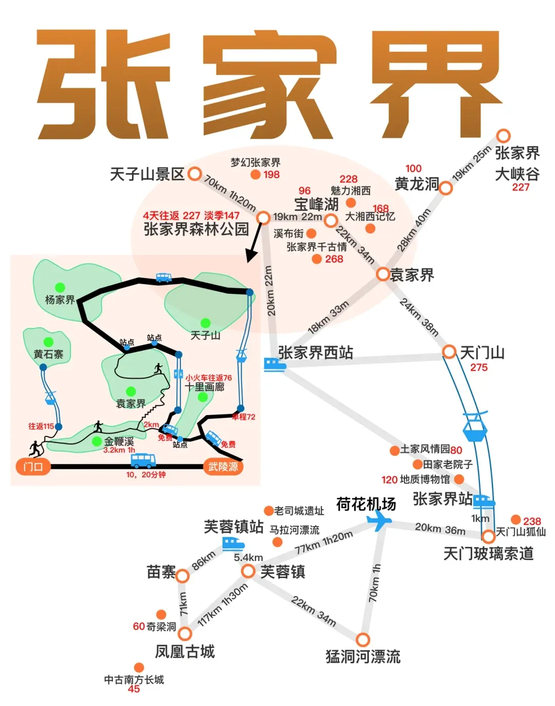 张家界旅游景区地图_张家界旅游景区地图高清