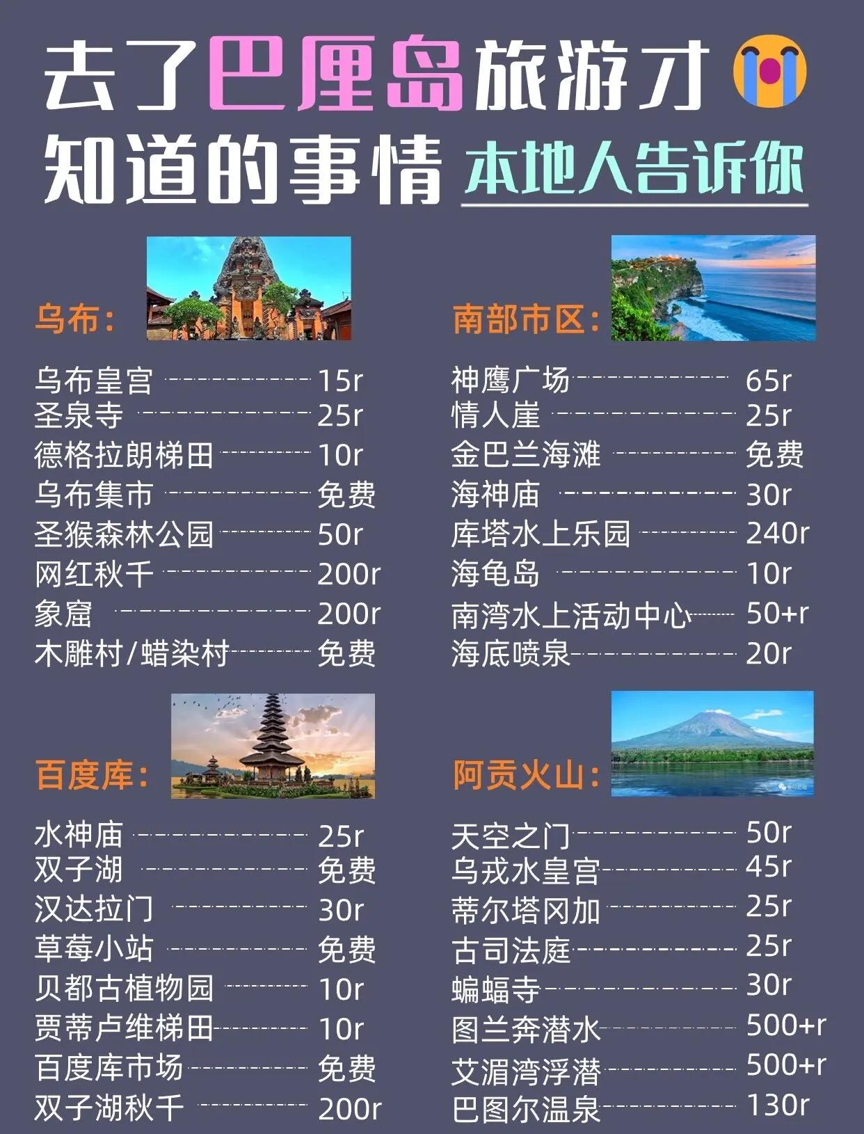 巴厘岛旅游带多少钱_巴厘岛攻略必须带的东西