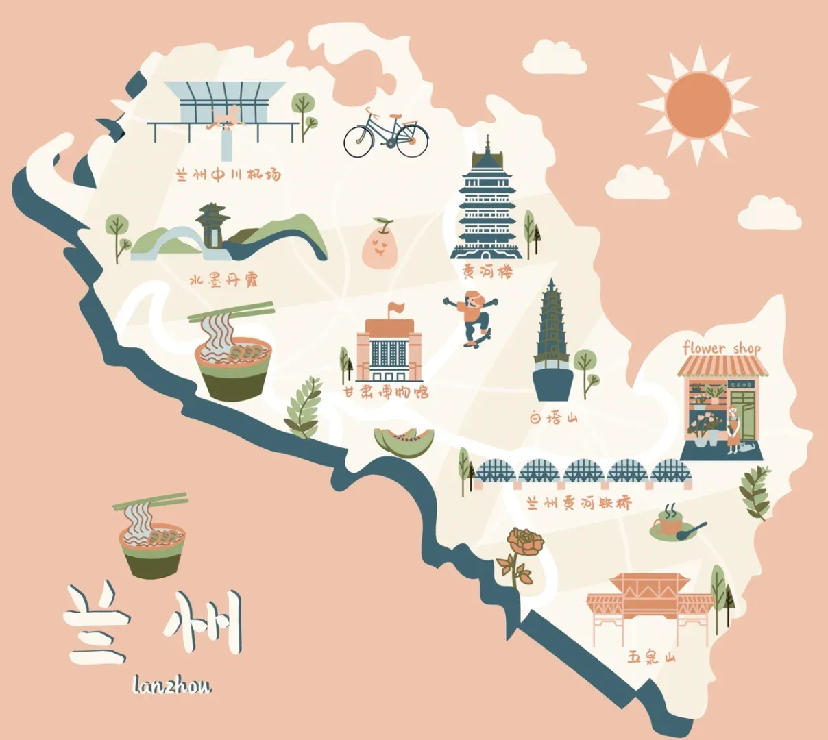 兰州旅游地图_兰州旅游地图景点大全