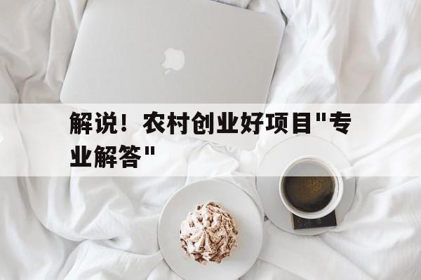 解说！农村创业好项目"专业解答"